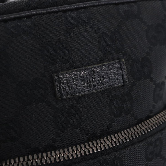 GUCCI GG Canvas Shoulder Bag Black Silver 03136 Auth 203437A