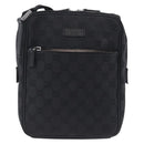 GUCCI GG Canvas Shoulder Bag Black Silver 03136 Auth 203437A-2