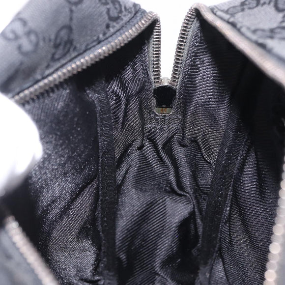 GUCCI GG Canvas Shoulder Bag Black Silver 03136 Auth 203437A