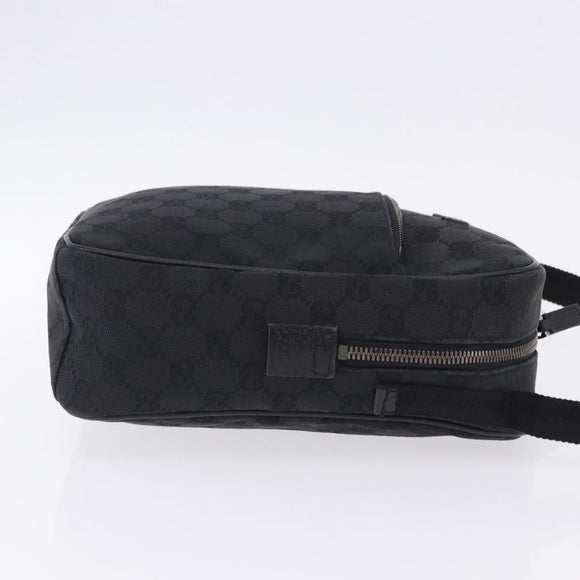 GUCCI GG Canvas Shoulder Bag Black Silver 03136 Auth 203437A