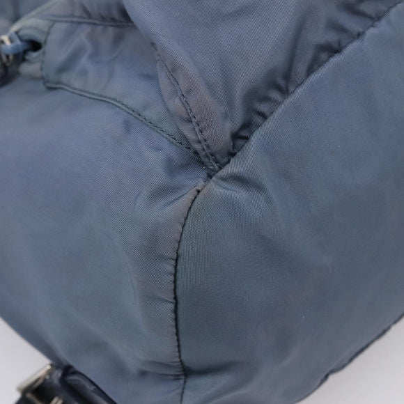 PRADA Backpack Nylon Light Blue Silver Auth 203438