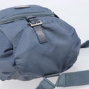 PRADA Backpack Nylon Light Blue Silver Auth 203438-6