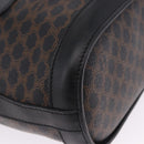 CELINE Macadam Canvas Tote Bag PVC Leather Black Gold Auth 203439V-8