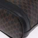 CELINE Macadam Canvas Tote Bag PVC Leather Black Gold Auth 203439V-15