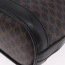 CELINE Macadam Canvas Tote Bag PVC Leather Black Gold Auth 203439V-17