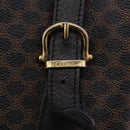 CELINE Macadam Canvas Tote Bag PVC Leather Black Gold Auth 203439V-9