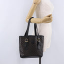 CELINE Macadam Canvas Tote Bag PVC Leather Black Gold Auth 203439V-27