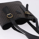 CELINE Macadam Canvas Tote Bag PVC Leather Black Gold Auth 203439V-6