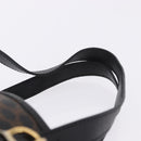 CELINE Macadam Canvas Tote Bag PVC Leather Black Gold Auth 203439V-14