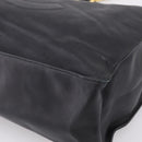 CHANEL COCO Mark Chain Shoulder Tote Bag Leather Black Gold CC Auth 203441V-10