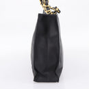 CHANEL COCO Mark Chain Shoulder Tote Bag Leather Black Gold CC Auth 203441V-5