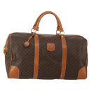 CELINE Macadam Canvas Boston Bag PVC Leather Brown Gold Auth 203442V-1