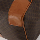 CELINE Macadam Canvas Boston Bag PVC Leather Brown Gold Auth 203442V-10