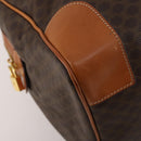 CELINE Macadam Canvas Boston Bag PVC Leather Brown Gold Auth 203442V-11