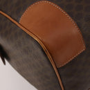 CELINE Macadam Canvas Boston Bag PVC Leather Brown Gold Auth 203442V-13