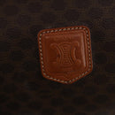 CELINE Macadam Canvas Boston Bag PVC Leather Brown Gold Auth 203442V-15