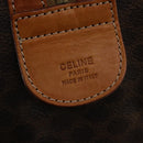 CELINE Macadam Canvas Boston Bag PVC Leather Brown Gold Auth 203442V-17