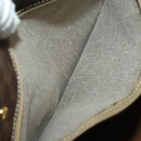 CELINE Macadam Canvas Boston Bag PVC Leather Brown Gold Auth 203442V-23