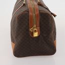 CELINE Macadam Canvas Boston Bag PVC Leather Brown Gold Auth 203442V-5