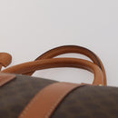 CELINE Macadam Canvas Boston Bag PVC Leather Brown Gold Auth 203442V-8