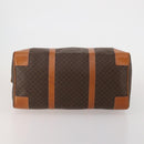 CELINE Macadam Canvas Boston Bag PVC Leather Brown Gold Auth 203442V-9