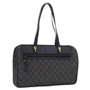 GUCCI GG Canvas Tote Bag Black Gold 92730 Auth 203446V-1