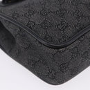 GUCCI GG Canvas Tote Bag Black Gold 92730 Auth 203446V-10