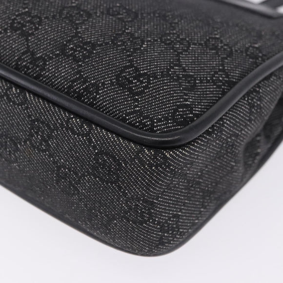 GUCCI GG Canvas Tote Bag Black Gold 92730 Auth 203446V