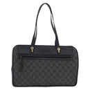 GUCCI GG Canvas Tote Bag Black Gold 92730 Auth 203446V-2