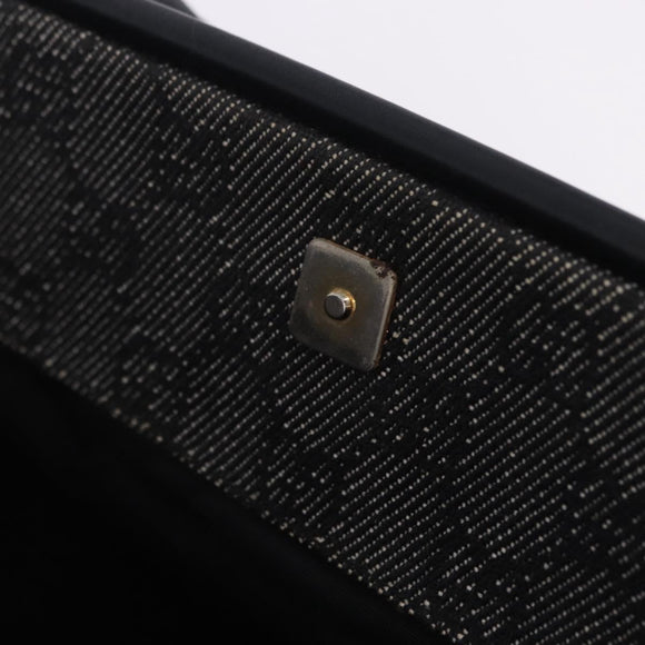 GUCCI GG Canvas Tote Bag Black Gold 92730 Auth 203446V