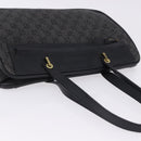 GUCCI GG Canvas Tote Bag Black Gold 92730 Auth 203446V-6