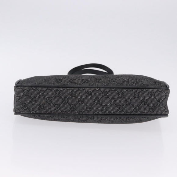 GUCCI GG Canvas Tote Bag Black Gold 92730 Auth 203446V