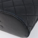 CHANEL Matelasse Tote Bag Lamb Skin Black Gold CC Auth 203447V-15