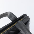 CHANEL Matelasse Tote Bag Lamb Skin Black Gold CC Auth 203447V-10