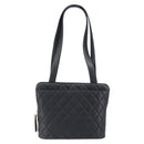 CHANEL Matelasse Tote Bag Lamb Skin Black Gold CC Auth 203447V-13