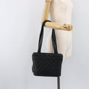 CHANEL Matelasse Tote Bag Lamb Skin Black Gold CC Auth 203447V-26