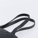 CHANEL Matelasse Tote Bag Lamb Skin Black Gold CC Auth 203447V-14