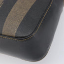 FENDI Pecan Canvas Hand Bag PVC Brown Black Auth 203448-10