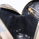 FENDI Pecan Canvas Hand Bag PVC Brown Black Auth 203448-18