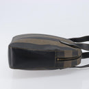 FENDI Pecan Canvas Hand Bag PVC Brown Black Auth 203448-4
