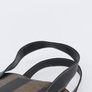 FENDI Pecan Canvas Hand Bag PVC Brown Black Auth 203448-8