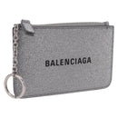 BALENCIAGA Every Day Coin Purse Leather Silver 581306 Auth 203452V-1