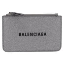BALENCIAGA Every Day Coin Purse Leather Silver 581306 Auth 203452V-2