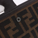 FENDI Zucca Canvas Long Wallet Black Brown Auth 203453V-18