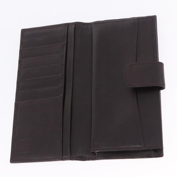 FENDI Zucca Canvas Long Wallet Black Brown Auth 203453V