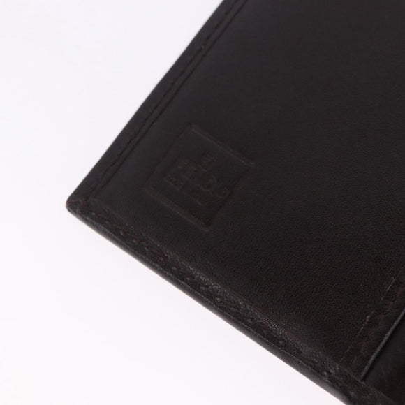 FENDI Zucca Canvas Long Wallet Black Brown Auth 203453V