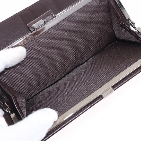 FENDI Zucca Canvas Long Wallet Black Brown Auth 203453V