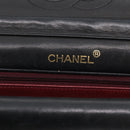 CHANEL Matelasse Chain Shoulder Bag Lamb Skin Black Gold CC Auth 203454V-16