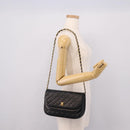CHANEL Matelasse Chain Shoulder Bag Lamb Skin Black Gold CC Auth 203454V-24
