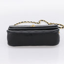 CHANEL Matelasse Chain Shoulder Bag Lamb Skin Black Gold CC Auth 203454V-9